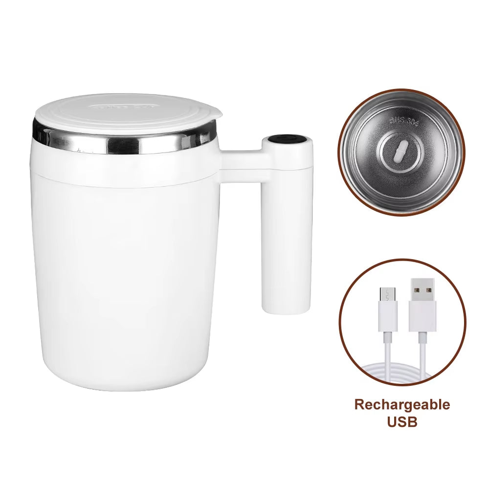 380ML Self Stirring Mug Coffee Cup Rechargeable Automatic Magnetic Stirring Coffee Mug Auto Self Mixing Stainless Steel Cup