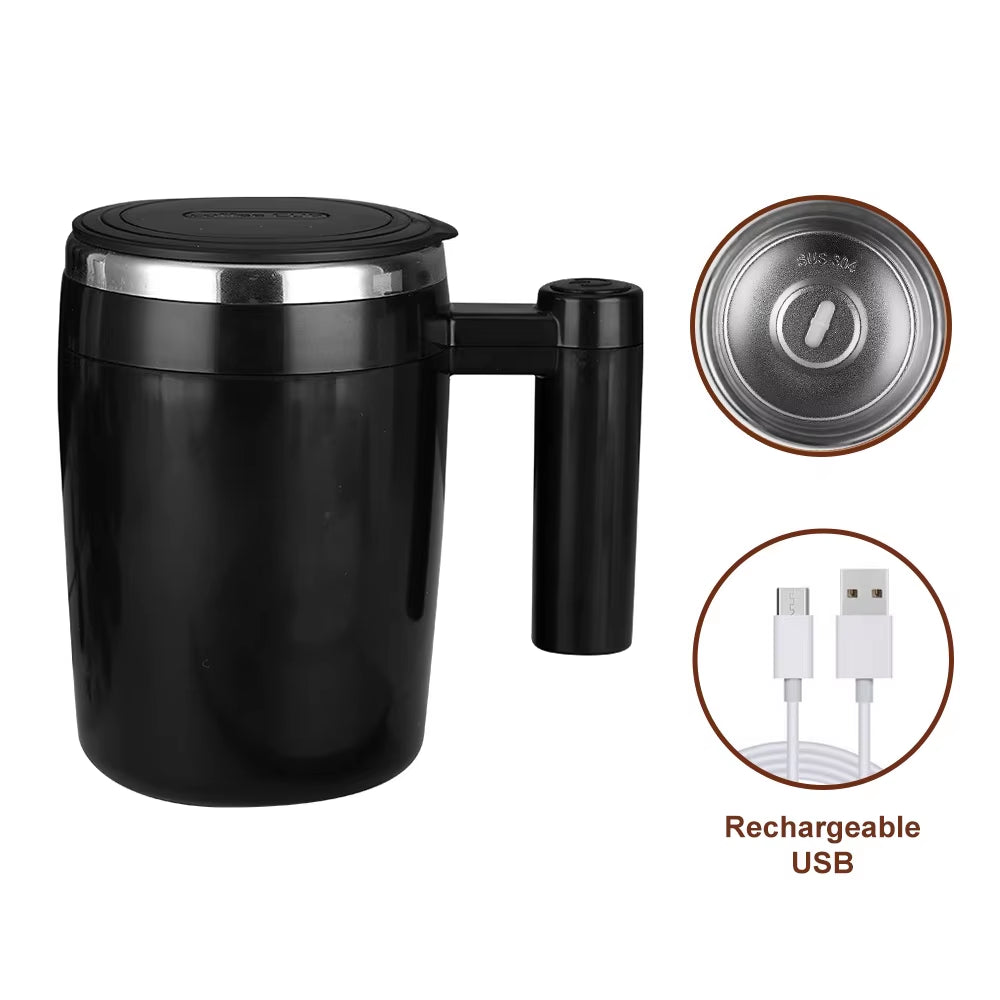 380ML Self Stirring Mug Coffee Cup Rechargeable Automatic Magnetic Stirring Coffee Mug Auto Self Mixing Stainless Steel Cup